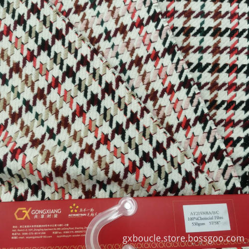 Woolen fashion houndstooth design with lurex fabrics